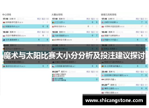 魔术与太阳比赛大小分分析及投注建议探讨